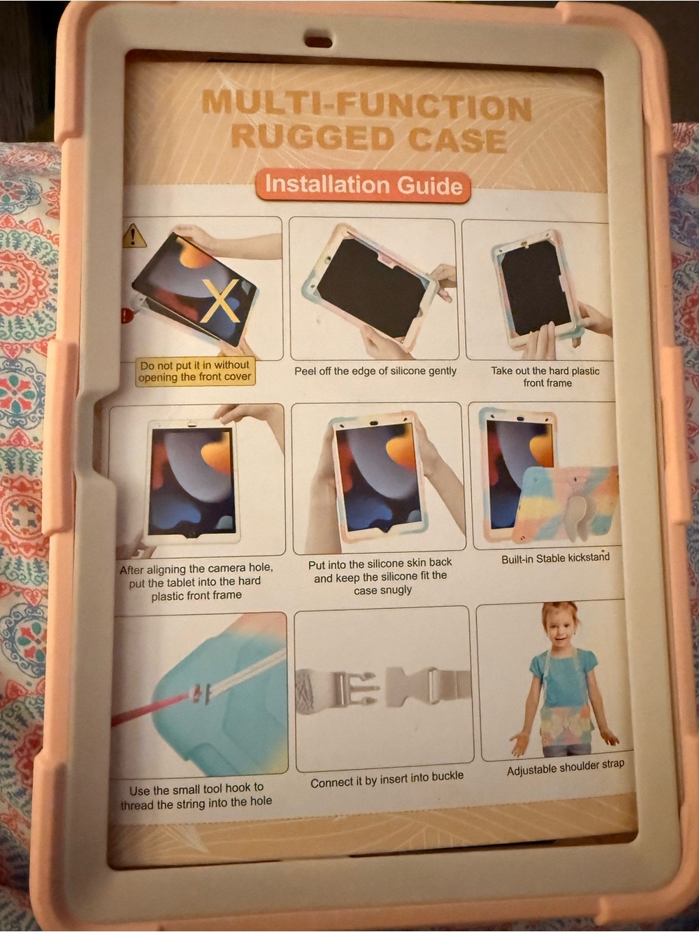 Multi-Function Rugged Kids Tablet Case - Pink - Picture 2 of 2